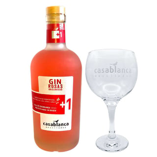 PACK CASABLANCA N°2: 1x Gin Casablanca Rosas 44°alc. 700cc + 1x Copa Gin Casablanca