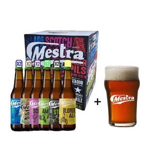 Pack Catador 12x Cervezas + 1 Vaso De Vidrio Mestra