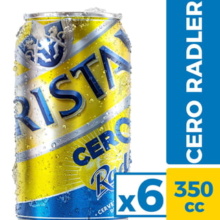 Pack Cerveza Cristal Cero radler sin alcohol lata 6 un de 350 cc