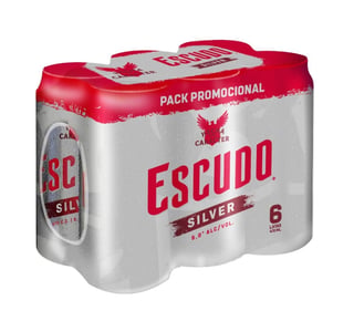 Pack Cerveza Escudo silver lata 6 un de 470 cc