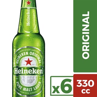 Pack Cerveza Heineken botella 6 un de 330 cc