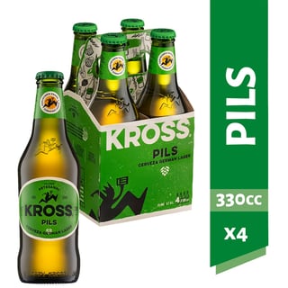 Pack Cerveza Kross pilsner botella 4 un de 330 cc