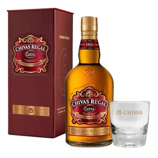 PACK CHIVAS + VASO N°2: 1x Whisky Chivas Regal Extra 13 Años 750cc 40°alc. + 1x Vaso