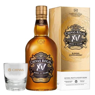PACK CHIVAS + VASO N°3: 1x Whisky Chivas Regal XV 15 Años 750cc 40°alc. + 1x Vaso