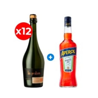Pack de 12 Espumante Las Perdices Brut Nature, Método Tradicional, Argentino + Aperol de Regalo