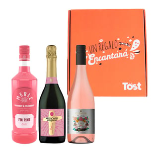 Pack de Regalo Pink: Gin Merle I'M Pink 750cc + Espumante Rosé 750cc + Vino Reserva Rosé 750cc