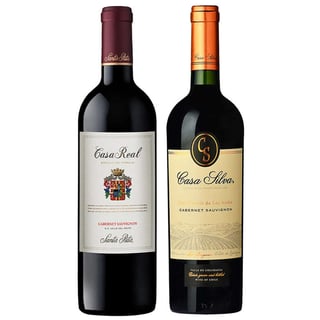 PACK DUO CASAS: Vino Casa Real Cabernet Sauvignon 750cc + Vino Casa Silva Gran Terroir Cabernet Sauvignon 750cc