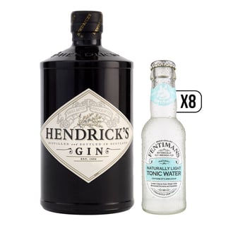 Pack Gin Hendricks 700cc + 8x Agua Tónica Fentimans Light 200cc