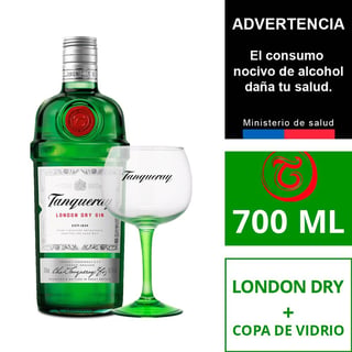 Pack Gin Tanqueray 700 ml + copa de vidrio