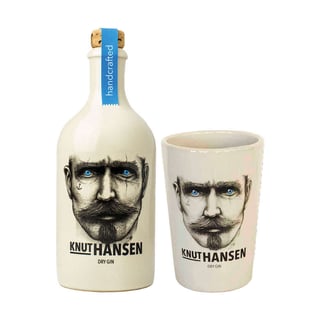 PACK KNUT HANSEN + VASO: 1x Knut Hansen Dry Gin 750cc 42º alc. + 1x Vaso Knut Hansen