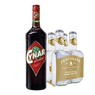 Pack Licor Cynar + 4x Agua Tónica Fentimans Tonic Water 200cc