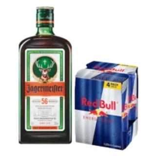 Pack Licor Jagermeister 750cc + 4 Red Bull Regular 250cc