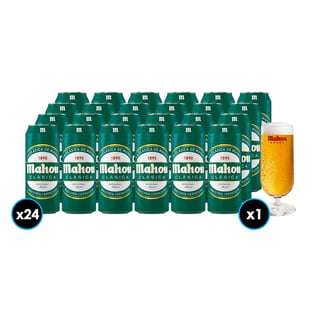 PACK MAHOU CLASICA + COPA N°2: 24x Cervezas Mahou Clásica en Lata 500cc + 1x Copa Mahou 330cc