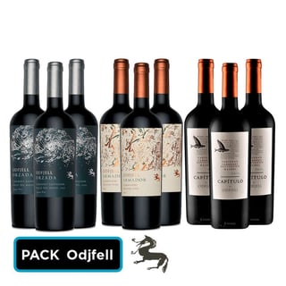 PACK ODFJELL: 3x Vino Odfjell Orzada Cabernet + 3x Vino Odfjell Armador Carmenere + 3x Vino Odfjell Gran Reserva Capítulo Flying Fish (CA/CS/MA)