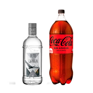 Pack Pisco Alto Del Carmen Transparente 750cc + Coca Cola Zero 3l