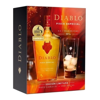 Pack Pisco Diablo Especial 700cc + Vaso