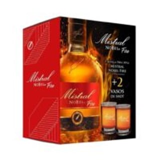 Pack Pisco Mistral Nobel Fire 750cc + 2 Vasos de Shot