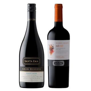 PACK  SANTA EMA N°2: 1x Vino Santa Ema Gran Reserva Pinot Noir 750cc + 1x Vino Santa Ema Barrel Reserve Cabernet Sauvignon / Merlot 750cc