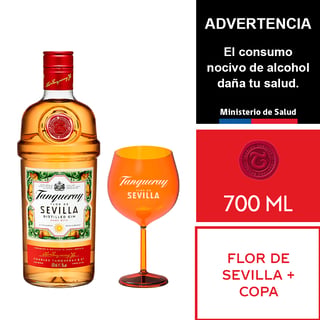 Pack Tanqueray Sevilla 700 Ml + Copa Acrílica Sevilla 600 Ml.