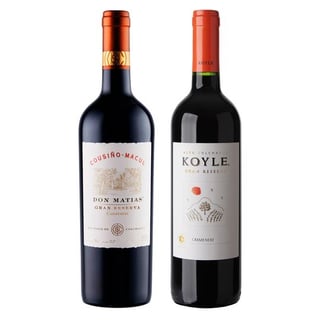 PACK TERROIR PURO: 1x Vino Cousiño Macul Don Matías Gran Reserva Carmenere 750cc + 1x Vino Koyle Gran Reserva Carmenere 750cc