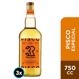Pack Tres Erres 35° N°8: 3x Pisco Tres Erres 750cc 35º alc.