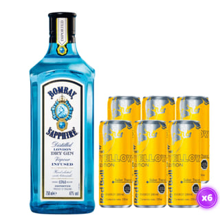 Pack Tropical Gin 1 - 1x Gin Bombay Sapphire 750ml + 6x Red Bull Yellow 250cc