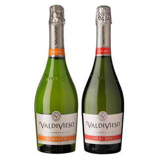 PACK VALDIVIESO N°2: 1x Espumante Valdivieso Moscato 750cc + 1x Espumante Valdivieso Demi Sec 750cc