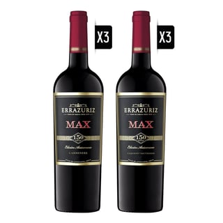 Pack Vino 3x Max Carmenere + 3x Max Cabernet Sauvignon