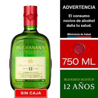 Pack Whisky Buchanan's 750 Ml. + 2 Vasos - Sin Caja