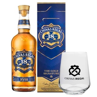 Pack Whisky Chivas Regal 18 años 750cc 40º alc. + Vaso Chivas Regal