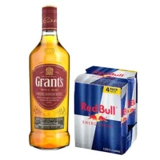 Pack Whisky Grants 750cc + 6 Red Bull Regular 250cc