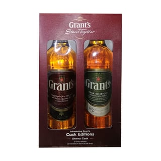 Pack Whisky Grants Family Owned + Grants Sherry Cask Finish Botella 750cc