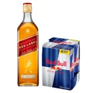 Pack Whisky Johnnie Walker Red Label 750cc + 4 Red Bull Regular 250cc