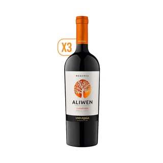 Pack X3 Vino Aliwen Carmenere 750cc