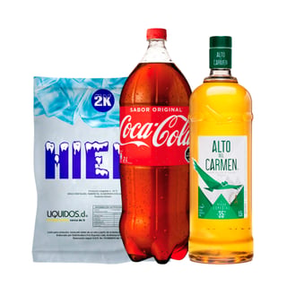 Pisco Alto Del Carmen 35° 1.5l + Coca Cola Original 3l + Hielo 2kg