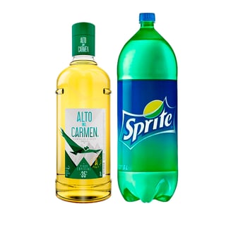 Pisco Alto Del Carmen 35� Botella 1lt + Sprite Botella 3lts