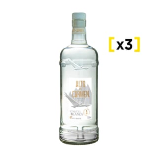 Pisco Alto Del Carmen Etiqueta Blanca 40° Botella 750cc X3