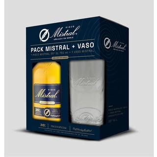 Pisco Mistral 750 cc + vaso
