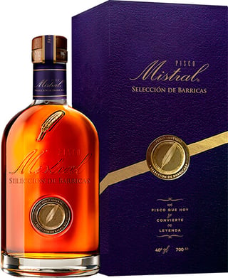 Pisco Mistral Seleccion De Barrica 40° 700cc En Estuche
