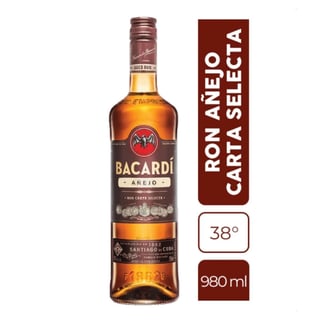 Ron añejo Bacardi botella 980 cc