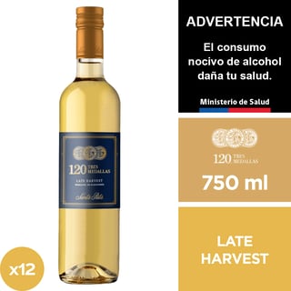 Vino 120 3 Medallas Late Harvest 12 X 750 Ml.