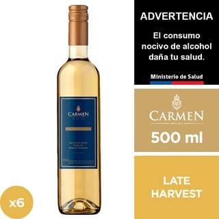 Vino Carmen Late Harvest Carmen Sauvignon Blanc- Semillón – Gewurztraminer 12 X 500 Ml.
