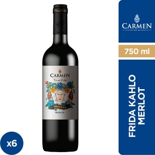 Vino Carmen Reserva Frida Kahlo Merlot 6 X 750 Ml.