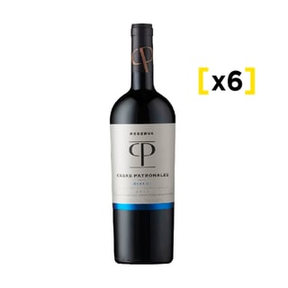 Vino Casas Patronales Reserva Merlot Botella 750cc X6
