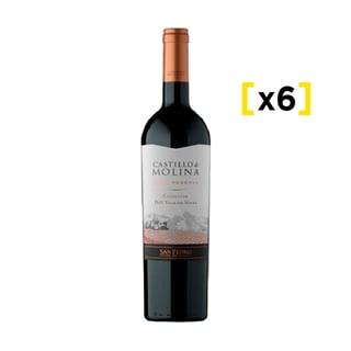 Vino Castillo De Molina Gran Reserva Carmenere Botella 750cc X6
