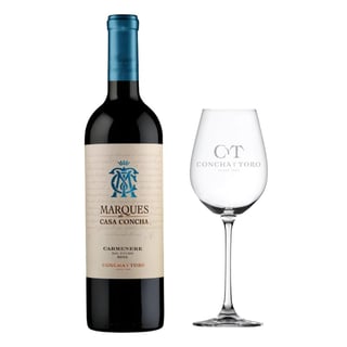 Vino Marqués de Casa Concha Carmenere 750cc + Copa de Regalo