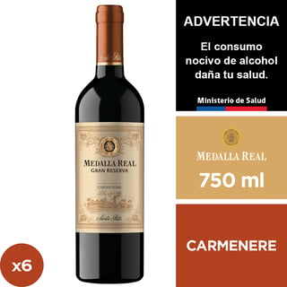 Vino Medalla Real Gran Reserva Carmenere 6 X 750 Ml.