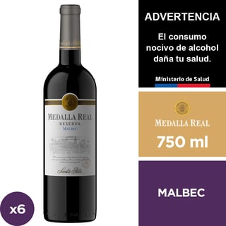 Vino Medalla Real Malbec Reserva 6 X 750 Ml.