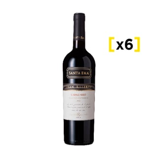 Vino Santa Ema Gran Reserva Carmenere Botella 750cc X6