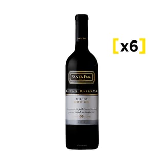 Vino Santa Ema Gran Reserva Merlot Botella 750cc X6